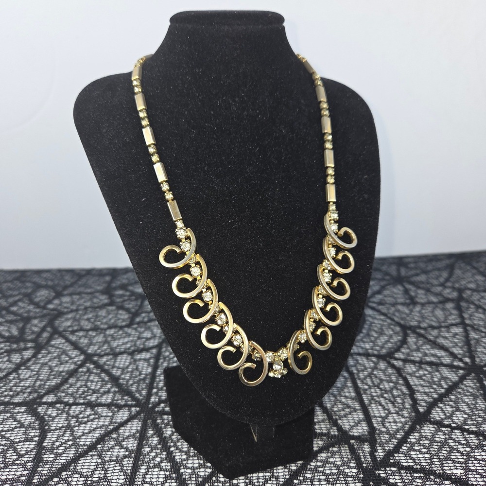 Vtg 1955 Sarah Coventry Celestial Fire Rhinestone Statement Necklace SAC